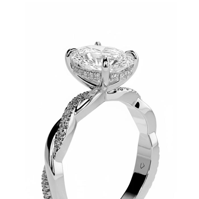 Μονόπετρο Δαχτυλίδι Λευκόχρυσος K18 με Lab Grown Διαμάντια SKU-82548