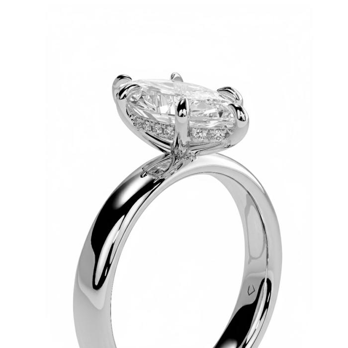 Μονόπετρο Δαχτυλίδι Λευκόχρυσος K18 με Οβάλ Lab Grown Diamond SKU-82550