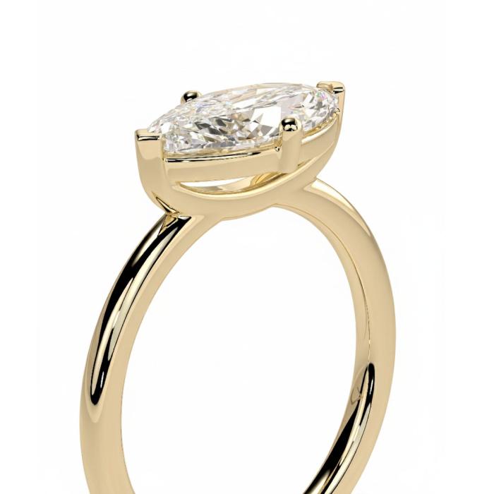 Μονόπετρο Δαχτυλίδι με Marquise Lab Grown Diamond Χρυσός K18 SKU-82555