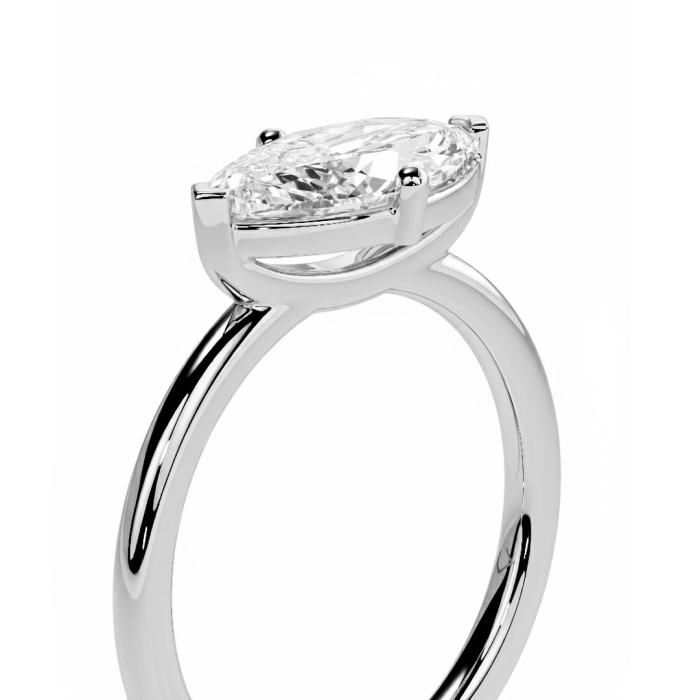 Μονόπετρο Δαχτυλίδι Marquise Lab Grown Διαμάντι Λευκόχρυσος K18 SKU-82556