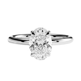 Μονόπετρο Δαχτυλίδι Λευκόχρυσος K18 με Lab Grown Διαμάντια SKU-82560