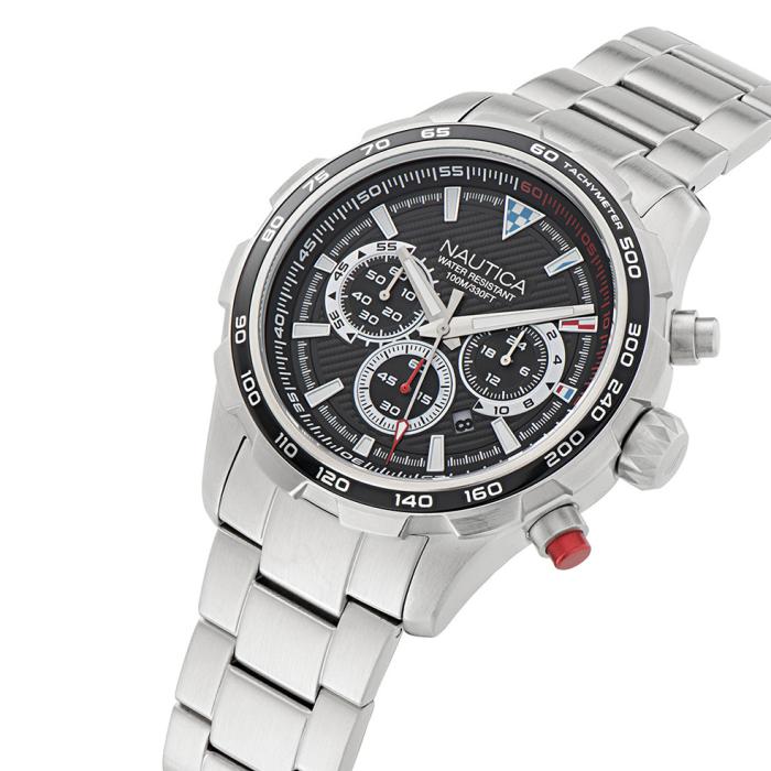 Ανδρικό Ρολόι NAUTICA NST Chrono με Μαύρο Καντράν SKU-82779