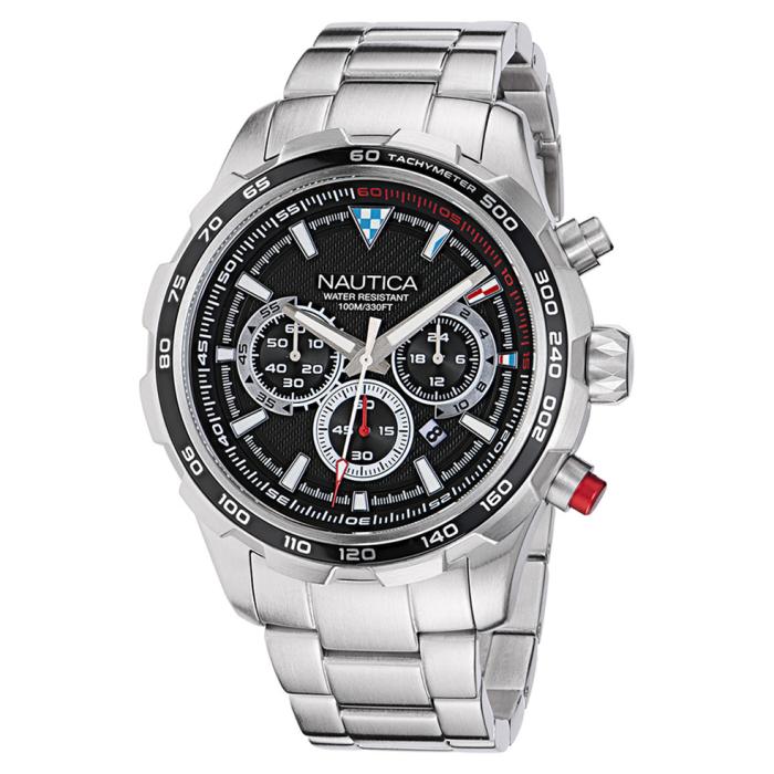 Ανδρικό Ρολόι NAUTICA NST Chrono με Μαύρο Καντράν SKU-82779