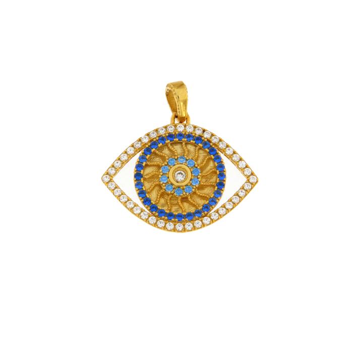 Παιδικό Φυλαχτό Κωνσταντινάτο Χρυσό K9 με Ζιργκόν SKU-82710