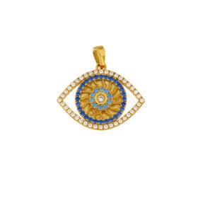 Παιδικό Φυλαχτό Κωνσταντινάτο Χρυσό K9 με Ζιργκόν SKU-82710