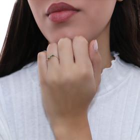 Σειρέ Δαχτυλίδι Χρυσός K14 με Σμαράγδια & Ρουμπίνια SKU-82136