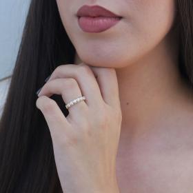 Σειρέ Ολόβερο Δαχτυλίδι Χρυσός  K18 με Διαμάντια SKU-82119