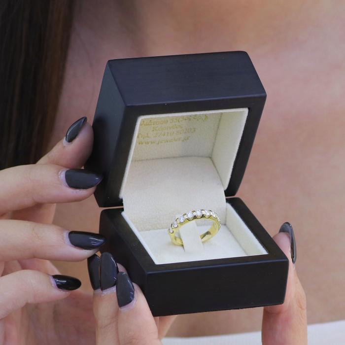 Σειρέ Ολόβερο Δαχτυλίδι Χρυσός  K18 με Διαμάντια SKU-82119