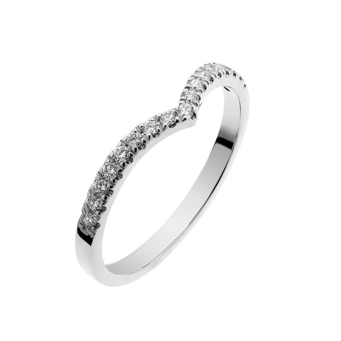 Δαχτυλίδι Μισόβερο Σειρέ Λευκόχρυσος K14 με Διαμάντια SKU-82135