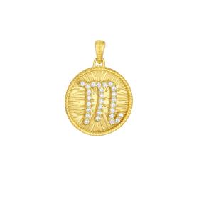 Ζώδιο Σκορπιός Διπλής Όψεως Χρυσός K9 με Ζιργκόν SKU-82691