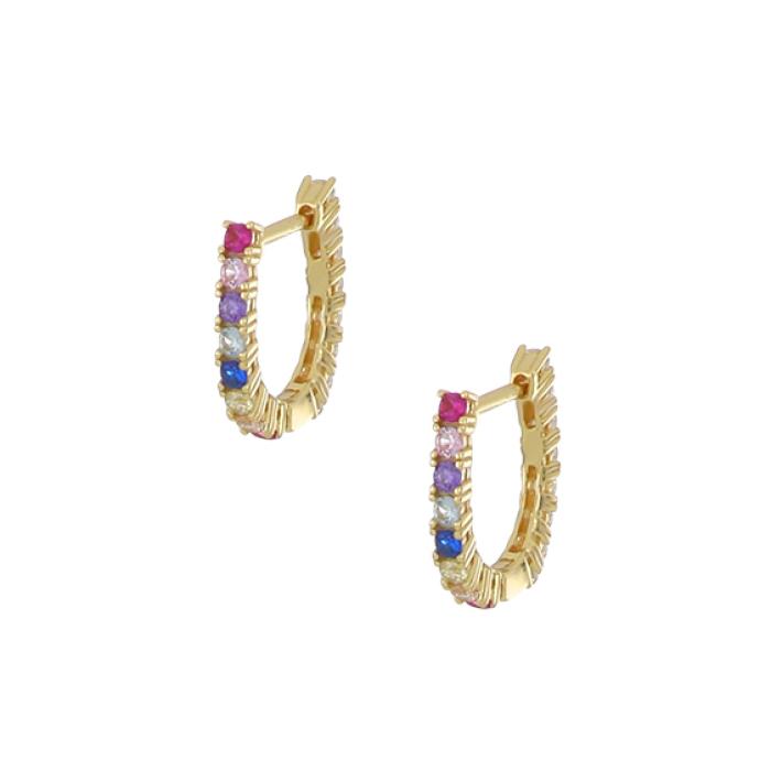 Σκουλαρίκια Κρίκοι σε Βυζαντινό Στυλ με Ζιργκόν Ασήμι 925° SKU-82323