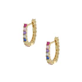 Σκουλαρίκια Κρίκοι σε Βυζαντινό Στυλ με Ζιργκόν Ασήμι 925° SKU-82323