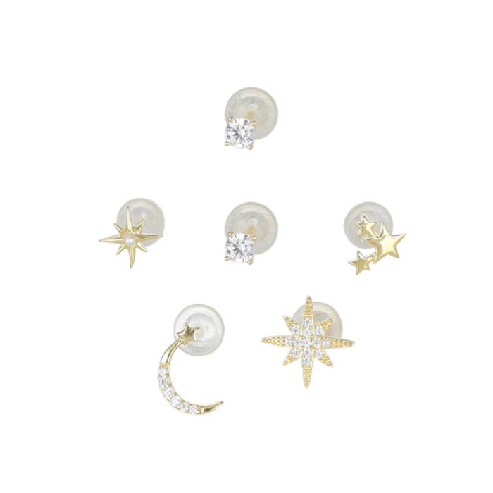 Σκουλαρίκια Σετ Ασήμι 925° με Ζιργκόν  & Πέρλα SKU-82335