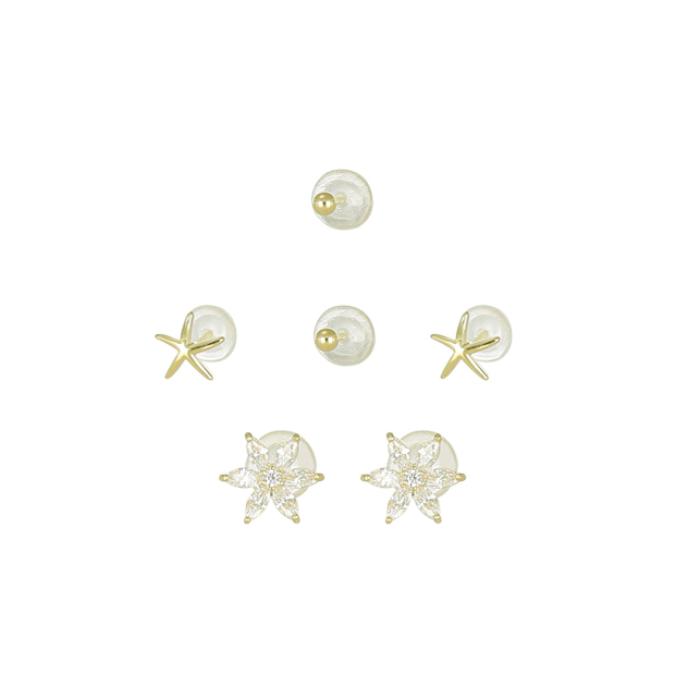 Σετ Σκουλαρίκια Ασήμι 925° με Λευκά Ζιργκόν SKU-82336