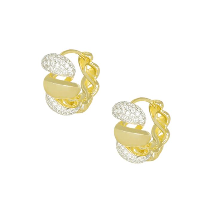 Σκουλαρίκια Κρίκοι Λευκά Ζιργκόν Ασήμι 925° SKU-82237