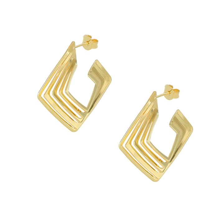 Σκουλαρίκια από ασήμι 925 σε χρυσό χρώμα. SKU-82238