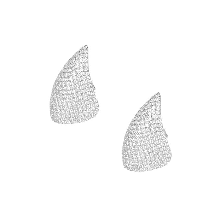 Σκουλαρίκια Λευκά Ζιργκόν σε Ασημί 925° SKU-82245