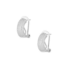 Σκουλαρίκια Κρίκοι Ασήμι 925° Λευκά Ζιργκόν. SKU-82297