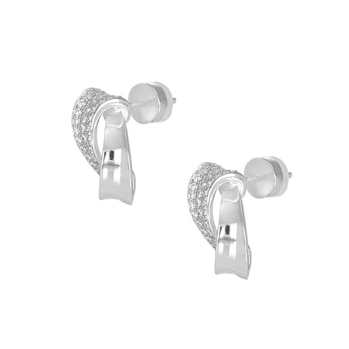 Σκουλαρίκια Ασήμι 925° Λευκά ζιργκόν SKU-82316