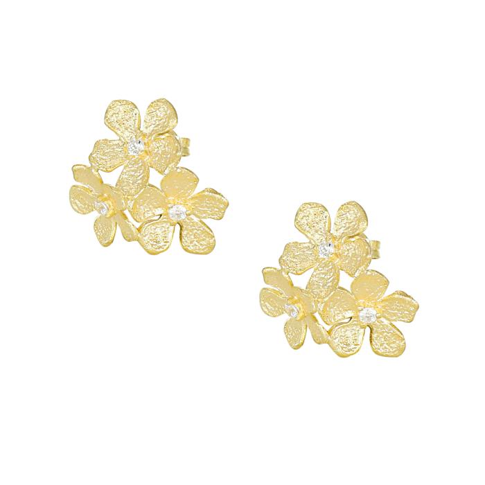 Σκουλαρίκια Καρφωτά με Λευκά Ζιργκόν Ασήμι 925° SKU-82318