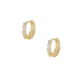 Γυναικεία Σκουλαρίκια Κρίκοι Ασήμι 925° με Zιργκόν SKU-82403