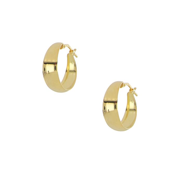 Γυναικεία Σκουλαρίκια Κρίκοι με Κίτρινο Επιχρύσωμα Ασήμι 925° SKU-82406