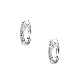 Σκουλαρίκια Κρίκοι από ασήμι 925 με λευκά ζιργκόν. SKU-82410