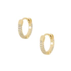 Σκουλαρίκια Κρίκοι Ασήμι 925 με Λευκά Ζιργκόν SKU-82411