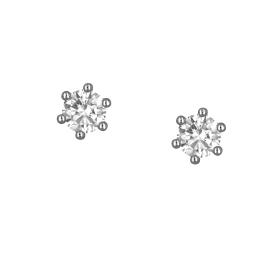 Σκουλαρίκια Μονόπετρα με Lab Grown Diamonds Λευκόχρυσος Κ14 SKU-82443