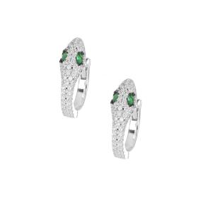 Κρίκοι Σκουλαρίκια Φίδι Ασήμι 925° με Ζιργκόν SKU-82483