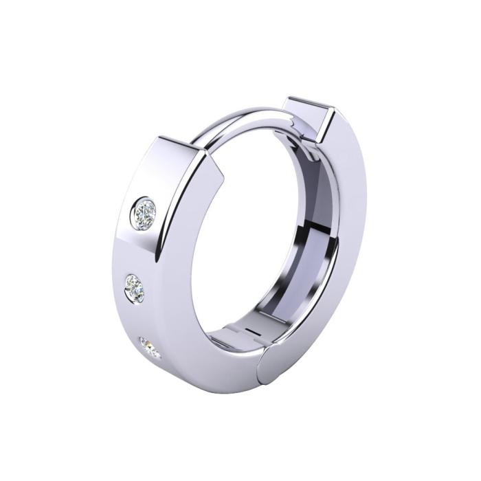 Σκουλαρίκι Μονό Κρίκος για Άνδρες Χρυσός K9 με Διαμάντια SKU-82915