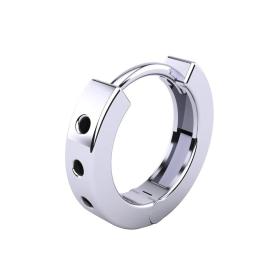 Ανδρικό Σκουλαρίκι Μονό με Μαύρα Διαμάντια Λευκόχρυσος K9 SKU-82916