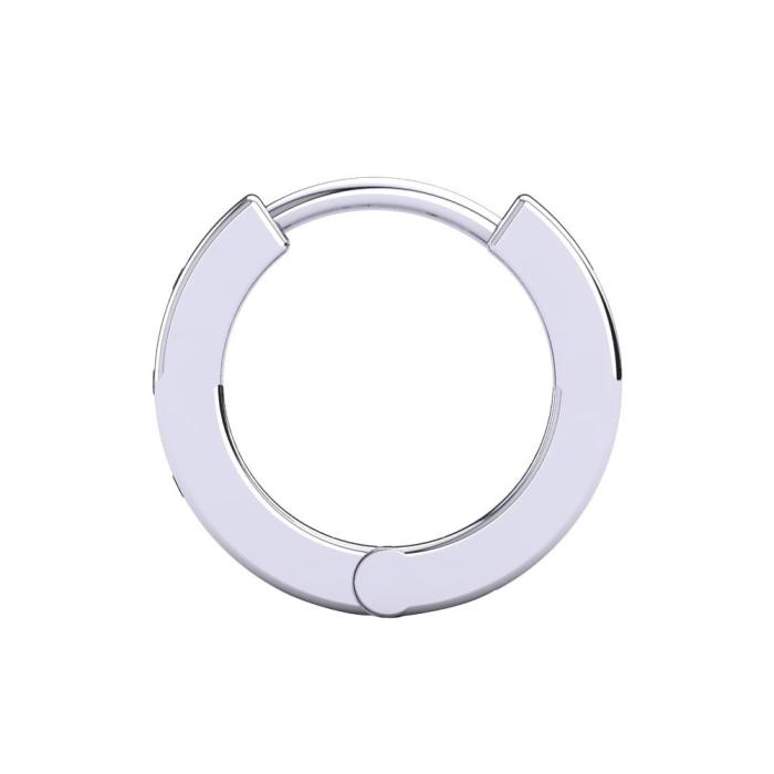 Ανδρικό Σκουλαρίκι Μονό με Μαύρα Διαμάντια Λευκόχρυσος K9 SKU-82916