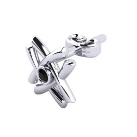 Σκουλαρίκι Ανδρικό Μονό με Μαύρο Διαμάντι Λευκόχρυσος K9 SKU-82918