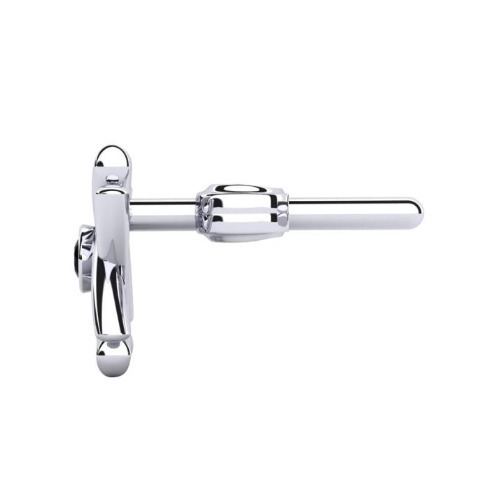 Σκουλαρίκι Ανδρικό Μονό με Μαύρο Διαμάντι Λευκόχρυσος K9 SKU-82918