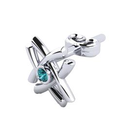 Μονό Σκουλαρίκι Ανδρικό με Ζαφείρι Λευκόχρυσος K9 SKU-82919