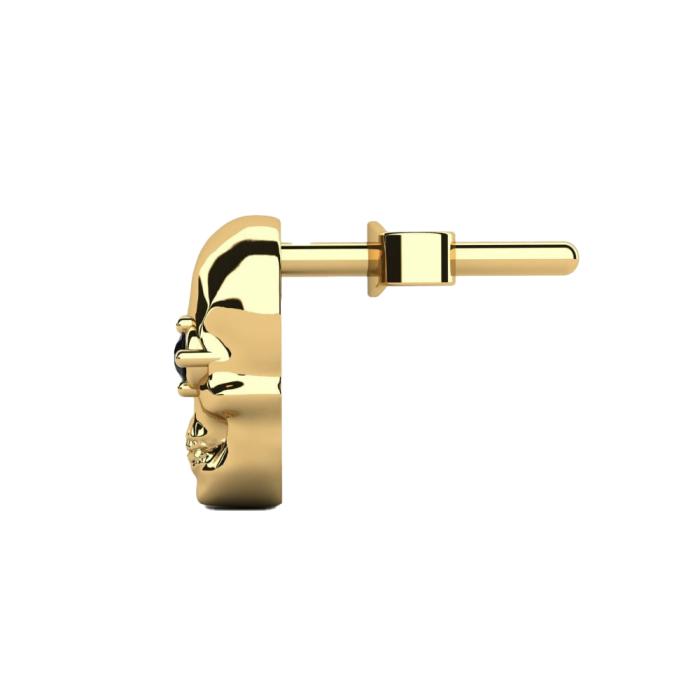 Μονό Σκουλαρίκι Ανδρικό με Μαύρα Διαμάντια Λευκόχρυσος Κ9 SKU-82921