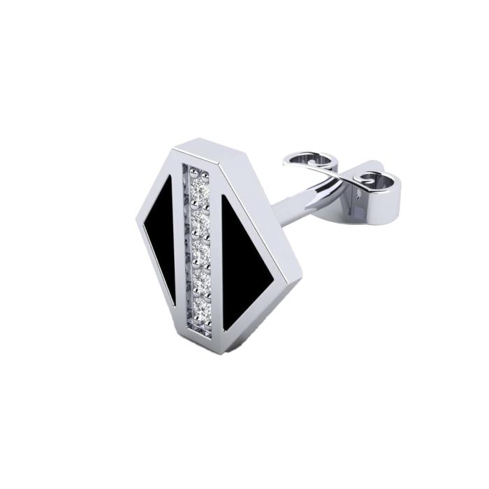 Ανδρικό Μονό Σκουλαρίκι με Διαμάντια Λευκόχρυσος Κ9 SKU-82922