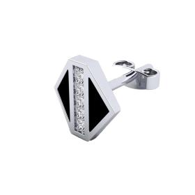 Ανδρικό Μονό Σκουλαρίκι με Διαμάντια Λευκόχρυσος Κ9 SKU-82922
