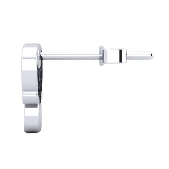 Μονό Σκουλαρίκι Ανδρικό με Διαμάντια Λευκόχρυσος K9 SKU-82924