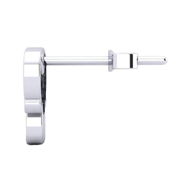 Μονό Ανδρικό Σκουλαρίκι με Μαύρα Διαμάντια σε Λευκόχρυσο Κ9 | Μοντέρνο Σχέδιο SKU-82925