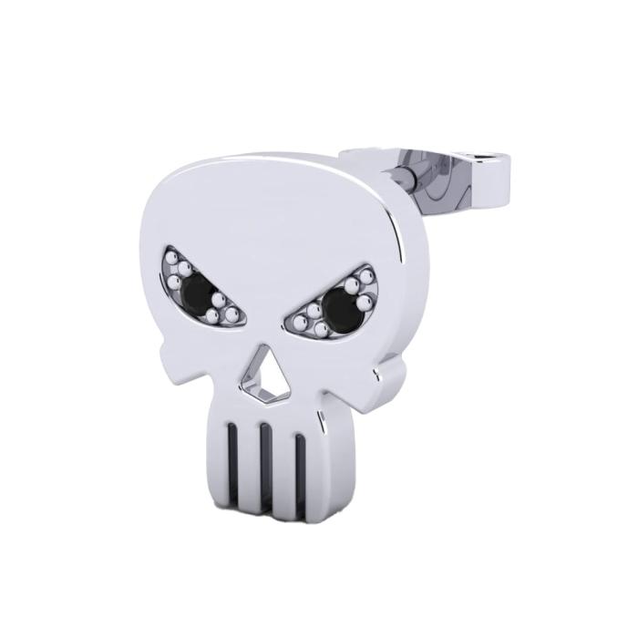 Μονό Ανδρικό Σκουλαρίκι με Μαύρα Διαμάντια σε Λευκόχρυσο Κ9 | Μοντέρνο Σχέδιο SKU-82925