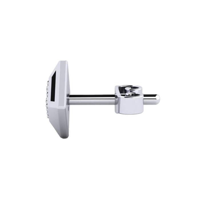 Ανδρικό Σκουλαρίκι Μονό με Διαμάντια Λευκόχρυσος K9 SKU-82926