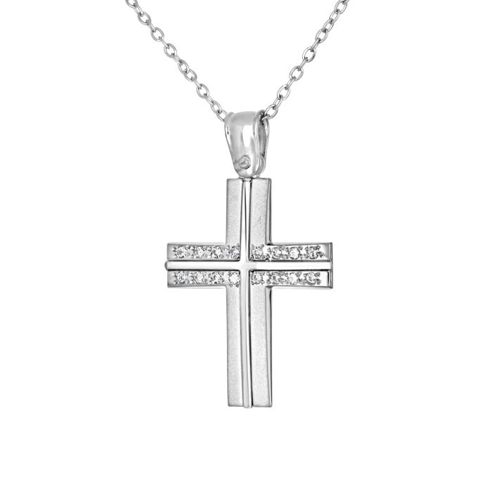 Σταυρός Βάπτισης Ασήμι 925° με Ζιργκόν SKU-82971