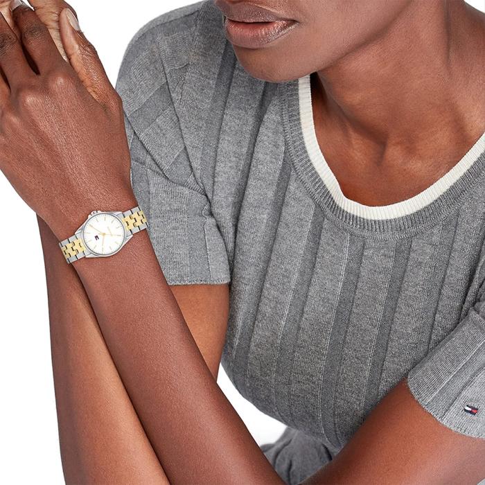 Γυναικείο Ρολόι TOMMY HILFIGER με Δίχρωμο Μπρασελέ SKU-82107