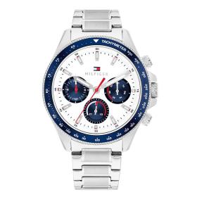 Ανδρικό Ρολόι TOMMY HILFIGER Clark με Λευκό Καντράν SKU-82108