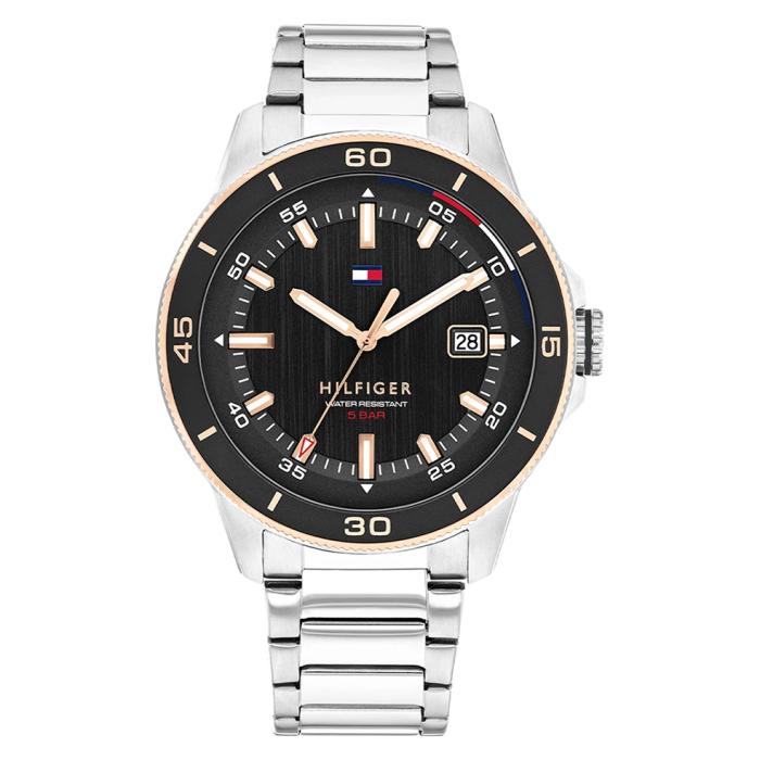 Ανδρικό Ρολόι TOMMY HILFIGER με Μαύρο Καντράν SKU-82109