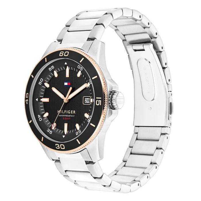 Ανδρικό Ρολόι TOMMY HILFIGER με Μαύρο Καντράν SKU-82109