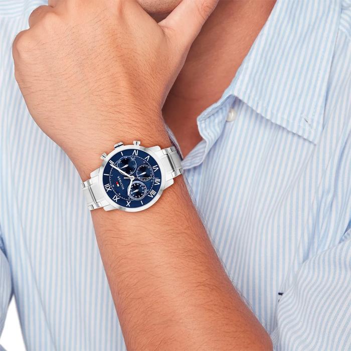 Ανδρικό Ρολόι TOMMY HILFIGER TH-Oxford με Μπλέ Καντράν SKU-82112