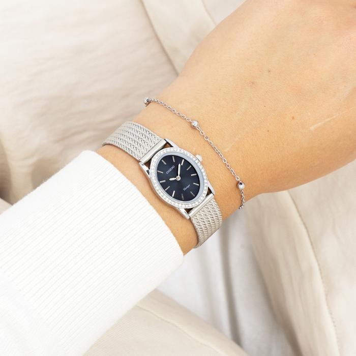 Γυναικείο Ρολόι OOZOO Vintage με Ασημί Μπρασελέ SKU-82937